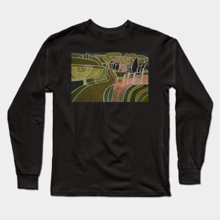 Abstract Green and Pink Landscape Long Sleeve T-Shirt